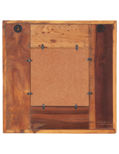 Specchio Decorato con Buddha 50x50cm Legno Massello di Recupero