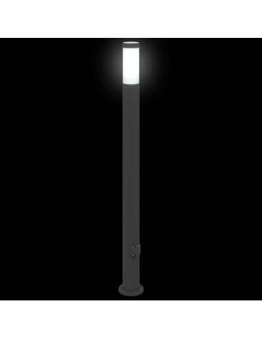 Lampada a paletto con presa elettrica 110 cm Acciaio Inox IP44