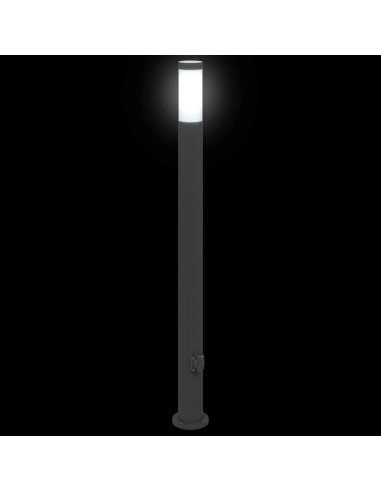 Lampioni a colonnina con presa elettrica 3 pz 110 cm Acciaio Inox IP44