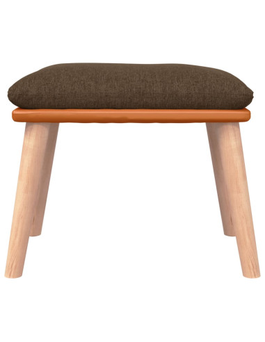 Poggiapiedi Marrone 45x29,5x35 cm in Tessuto e Similpelle