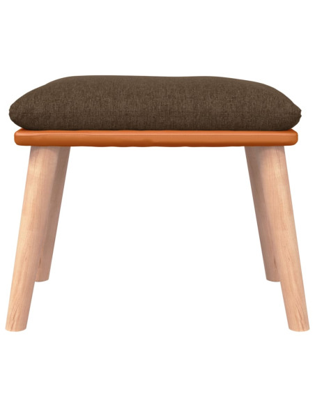 Poggiapiedi Marrone 45x29,5x35 cm in Tessuto e Similpelle