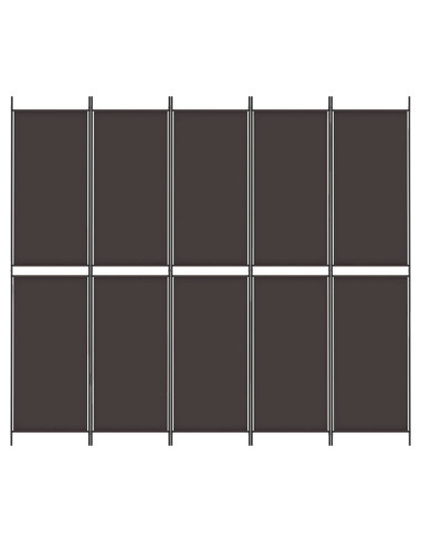 Divisorio a 6 Pannelli Marrone 300x220 cm in Tessuto
