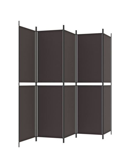 Divisorio a 6 Pannelli Marrone 300x220 cm in Tessuto