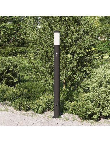 Lampada a paletto con sensore e presa 110 cm Acciaio Inox IP44