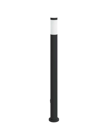 Lampada a paletto con sensore e presa 110 cm Acciaio Inox IP44