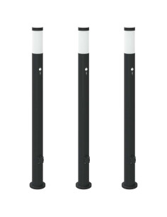 Lampioni a dissuasore con sensore e presa 3 pz 110 cm Acciaio Inox IP44 2