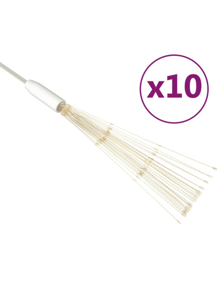 Luci di Natale Fuochi Artificio 10pz Bianco Caldo 10cm 1400 LED