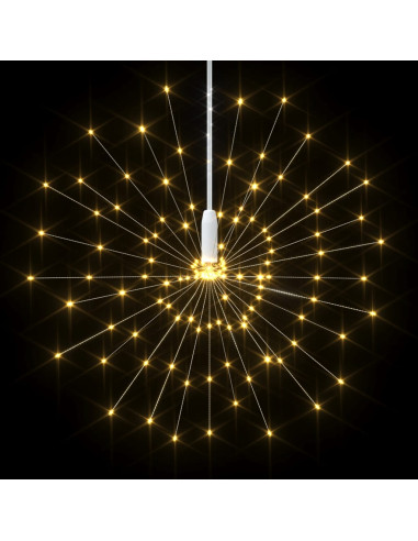 Luci di Natale Fuochi Artificio 10pz Bianco Caldo 10cm 1400 LED