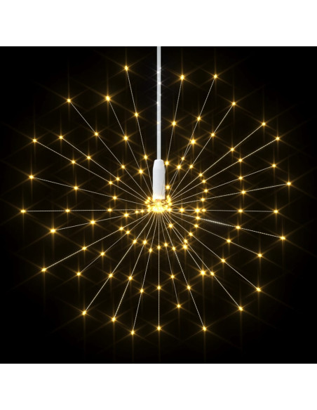 Luci di Natale Fuochi Artificio 10pz Bianco Caldo 10cm 1400 LED