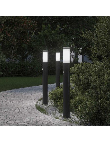 Lampioni a dissuasore con sensore 3 pz 80 cm Acciaio Inox IP44