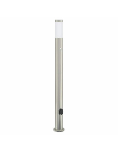 Lampada a paletto con sensore e presa 110 cm Acciaio Inox IP44