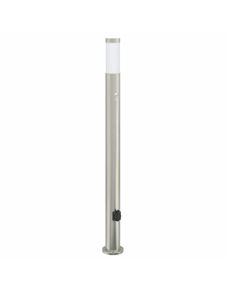 Lampada a paletto con sensore e presa 110 cm Acciaio Inox IP44