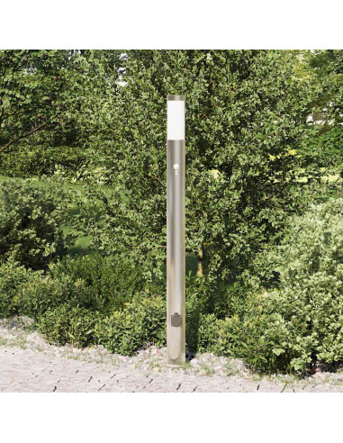 Lampada a paletto con sensore e presa 110 cm Acciaio Inox IP44