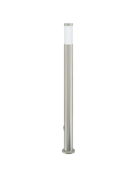 Lampada a paletto con sensore e presa 110 cm Acciaio Inox IP44