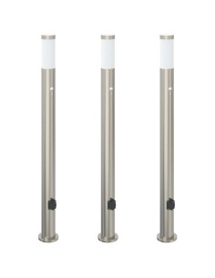 Lampioni a dissuasore con sensore e presa 3 pz 110 cm Acciaio Inox IP44 2