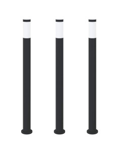Lampioni a palo 3 pz 110 cm Acciaio Inox IP44 2