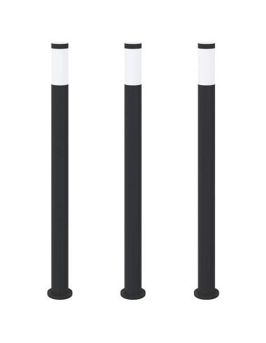 Lampioni a palo 3 pz 110 cm Acciaio Inox IP44