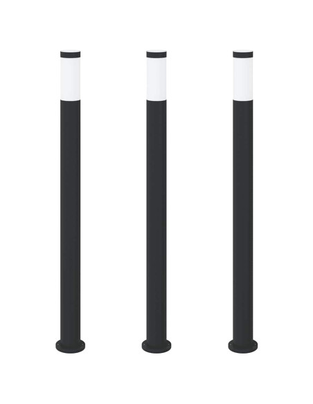 Lampioni a palo 3 pz 110 cm Acciaio Inox IP44