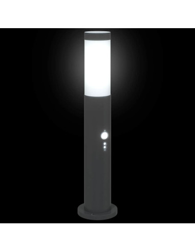 Lampada a paletto con sensore 50 cm Acciaio Inox IP44