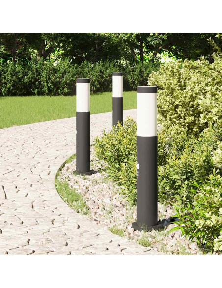 Lampioni a paletto con sensore 3 pz 50 cm Acciaio Inox IP44