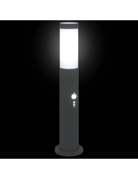 Lampioni a paletto con sensore 3 pz 50 cm Acciaio Inox IP44