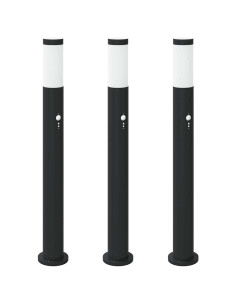 Lampioni a dissuasore con sensore 3 pz 80 cm Acciaio Inox IP44 2