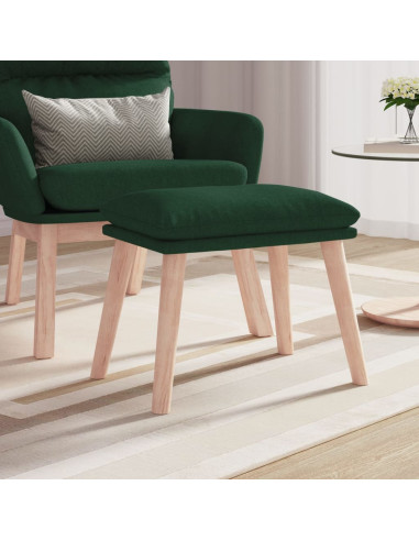 Poggiapiedi Verde Scuro 45x29,5x35 cm in Tessuto