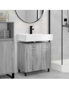 Mobiletto da bagno Sonoma grigio 60 x 35 x 60 cm