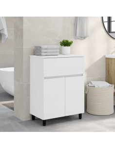 Mobiletto da bagno Bianco 60 x 35 x 80 cm Legno ingegnerizzato