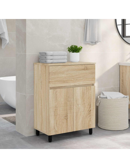 Mobiletto da bagno Rovere Sonoma 60 x 35 x 80 cm