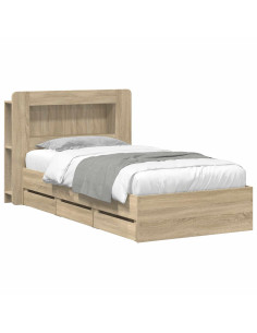 Telaio del letto con storage Rovere Sonoma 75 x 190 cm
