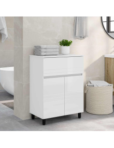 Mobiletto da bagno Bianco Lucido 60 x 35 x 80 cm