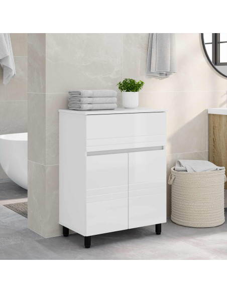 Mobiletto da bagno Bianco Lucido 60 x 35 x 80 cm