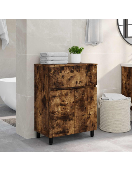Mobiletto da bagno Rovere Fumo 60 x 35 x 80 cm