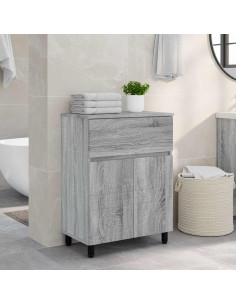 Mobiletto da bagno Sonoma grigio 60 x 35 x 80 cm