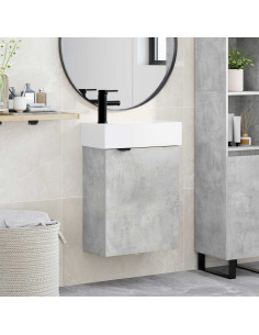 Mobile bagno con rubinetto Grigio Cemento 45,5 x 22,5 x 84 cm