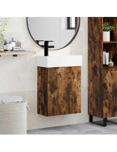 Mobile bagno con rubinetto Rovere Fumo 45,5 x 22,5 x 84 cm