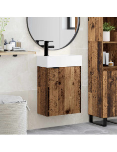 Mobile bagno con rubinetto Legno antico 45,5 x 22,5 x 84 cm