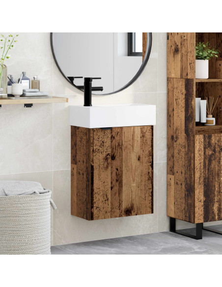 Mobile bagno con rubinetto Legno antico 45,5 x 22,5 x 84 cm