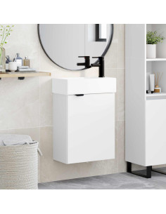 Mobile bagno con rubinetto Bianco 45,5 x 22,5 x 84 cm
