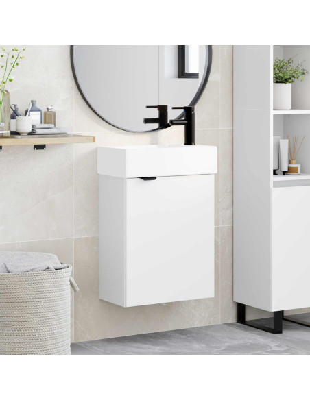 Mobile bagno con rubinetto Bianco 45,5 x 22,5 x 84 cm