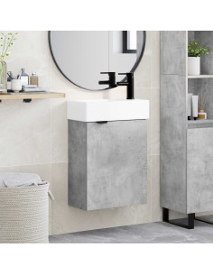 Mobile bagno con rubinetto Grigio Cemento 45,5 x 22,5 x 84 cm