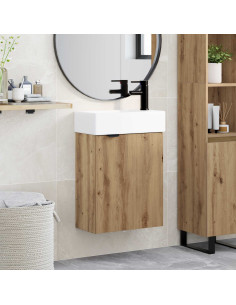 Mobile bagno con rubinetto Rovere Artigianale
