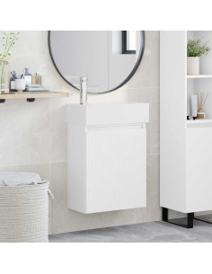 Mobile bagno con rubinetto Bianco 45,5 x 22,5 x 84 cm