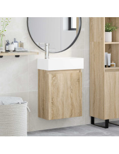 Mobile bagno con rubinetto Rovere Sonoma 45,5 x 22,5 x 84 cm