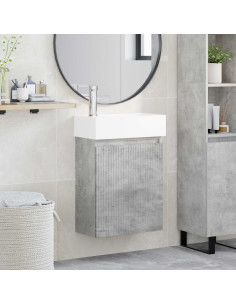 Mobile bagno con rubinetto Grigio Cemento 45,5 x 22,5 x 84 cm 2