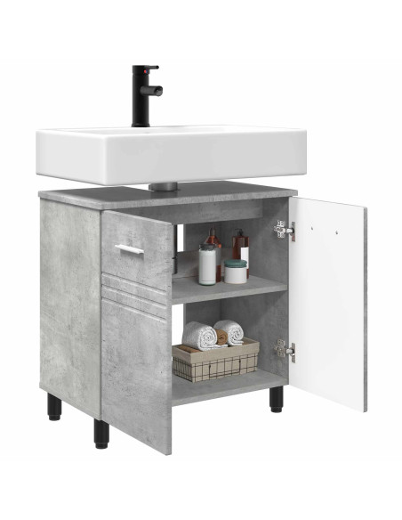 Mobiletto da bagno Grigio Cemento 60 x 35 x 60 cm