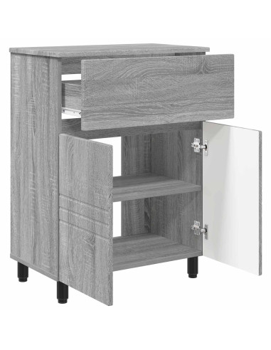 Mobiletto da bagno Sonoma grigio 60 x 35 x 80 cm
