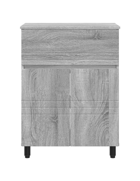 Mobiletto da bagno Sonoma grigio 60 x 35 x 80 cm