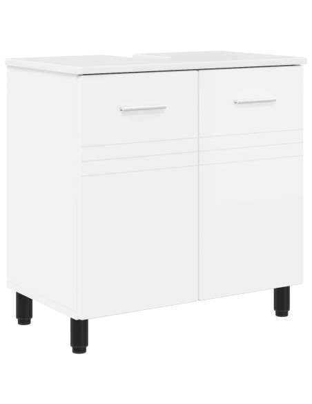 Mobiletto da bagno Bianco Lucido 60 x 35 x 60 cm